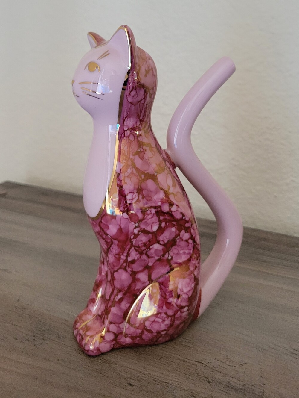 Pink Porcelain Sipping Cup Cat Shape